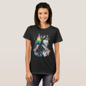 T-shirt Esoteric Husky Dog Crystals Cute Illustration (Devant entier)