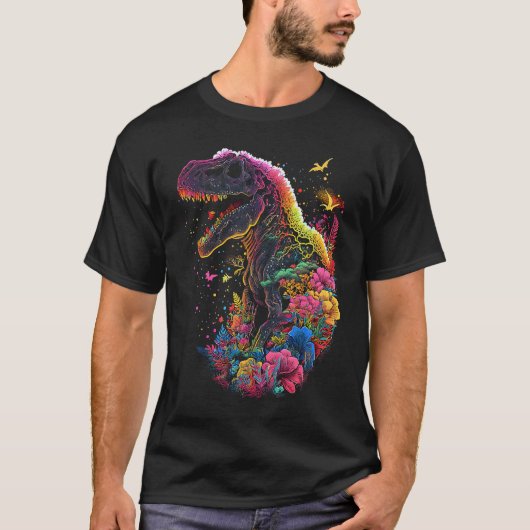 T-shirt Esoteric Rex Trex Crystals Cute Illustration  4 (Devant)