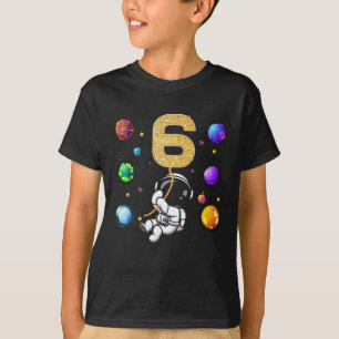 T-shirt Espace 6 Ans 6e Anniversaire Planètes Astronaut