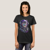 T-shirt Espace astronaute de chats colorés (Devant entier)