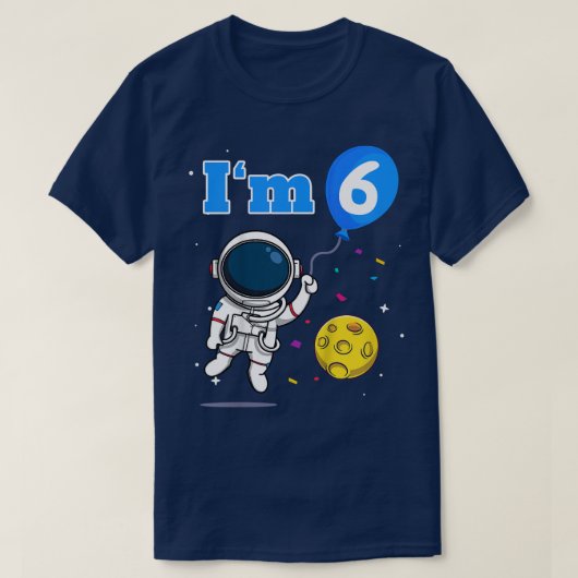 T-shirt Espace astronaute pour enfants I'm 6 Si Sith 6th B (Design devant)
