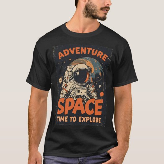 T-shirt Espace aventure - Le temps d'explorer l'astronaute (Devant)