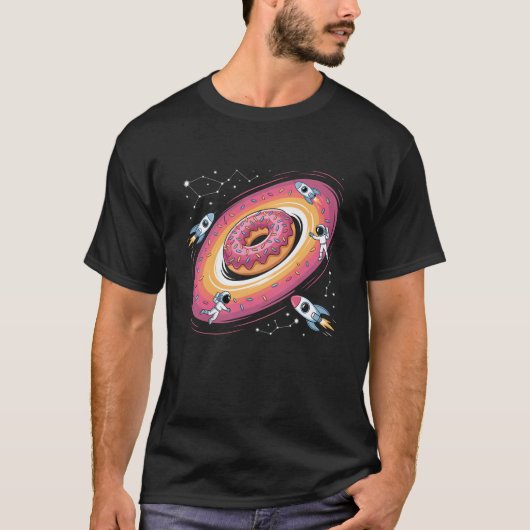 T-shirt Espace cosmique Donut Trou noir Funny Rocket Sci-F (Devant)