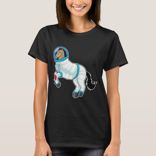 T-shirt Espace des astronautes du cheval (Devant)