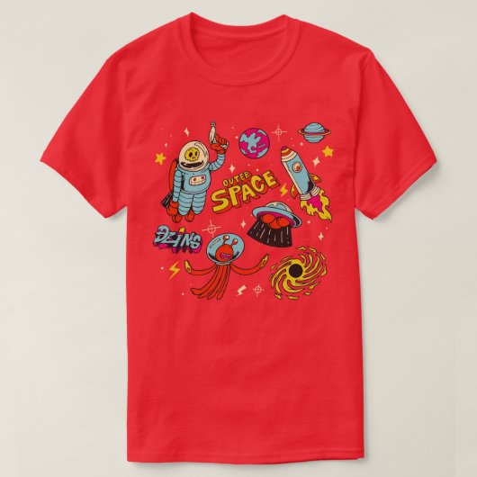 T-shirt Espace dessiné (Design devant)