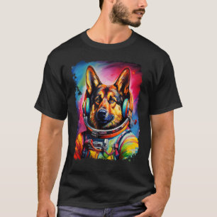 T-shirt Espace drôle de Berger Allemand