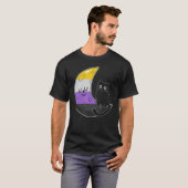 T-shirt Espace Lune Non binaire Chat Lgbt Fierté Avec Nb N (Devant entier)