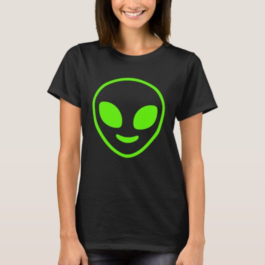T-shirt Espace OVNI vert simple Alien (Devant)