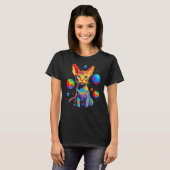 T-shirt Espace pour chat Devon Rex (Devant entier)