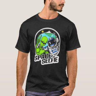 T-shirt Espace Selfie Alien Astronaute Alien Selfie Earth