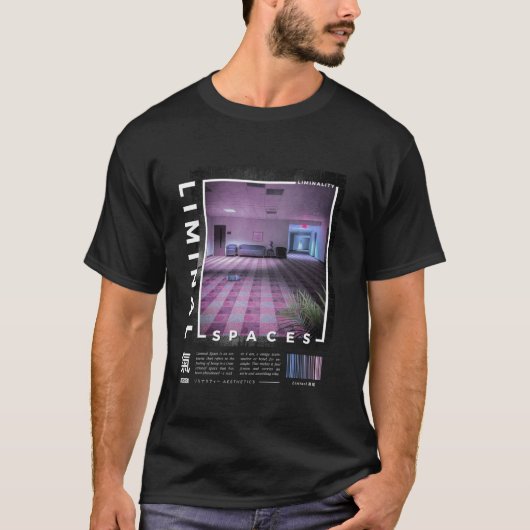 T-shirt Espaces Liminaux Vaporwave Retro Long Manche T Che (Devant)