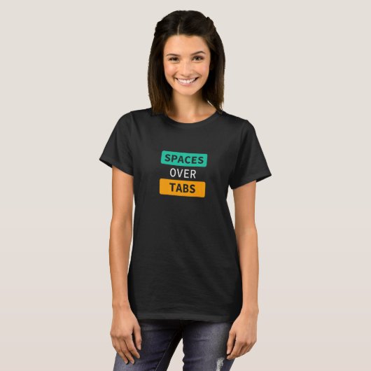 T-shirt Espaces Sur Tabs, Logiciel Coder Drôle Plein Stack (Devant entier)