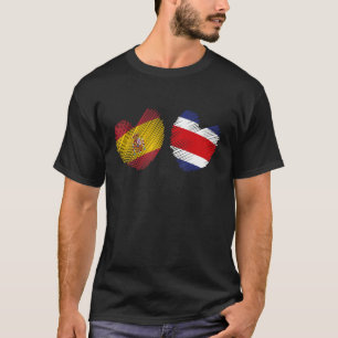 T-shirt Espagne Costa Rica Coeur Espagnol Drapeau Costa Ri