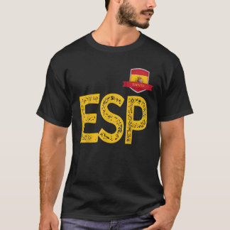 T-shirt Espagne Espa a Human Flag Letter E et S and P Espa