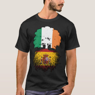 T-shirt Espagne Espagne Irlande Irlande Arbre Drapeau