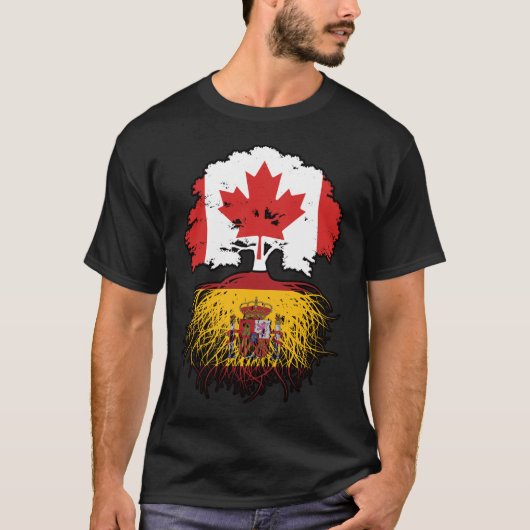 T-shirt Espagne Espagnol Canada drapeau des racines de l'a (Devant)