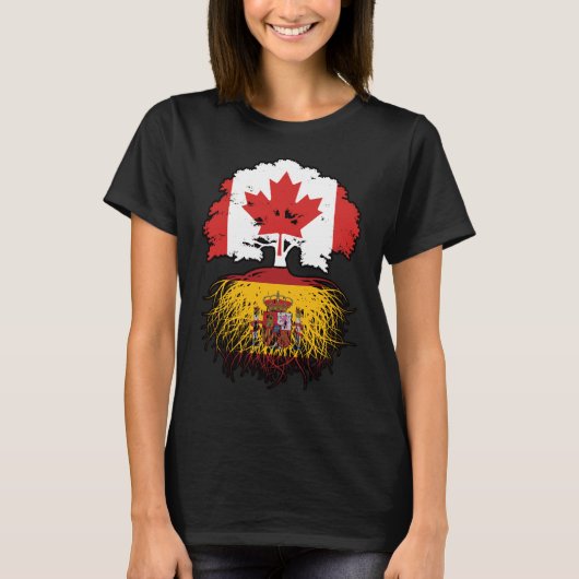 T-shirt Espagne Espagnol Canada drapeau des racines de l'a (Devant)