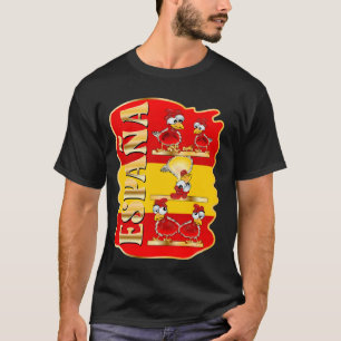 T-SHIRT ESPAGNE ESPAÑA DRAPEAU ESPAGNOL VOLAILLE POULET