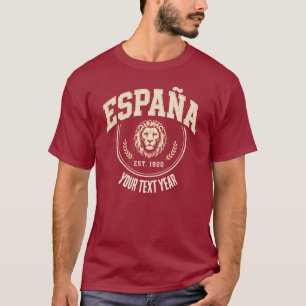 T-shirt Espagne ÉTABLI EN 1920 Lion Crest Vintage Athlétiq