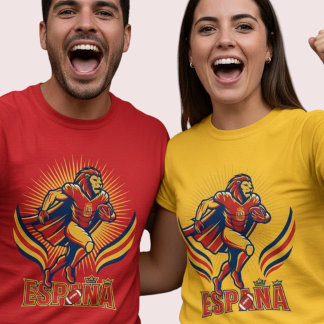T-shirt Espagne Football Lion Héros Fierté Nationale Actio