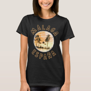 T-shirt Espagne Malaga ESPANA Retro Sunset