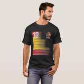 T-shirt Espagne Numéro 10 Espana Espagnol Soccer (Devant entier)