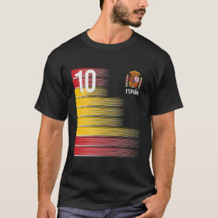 T-shirt Espagne Numéro 10 Espana Espagnol Soccer