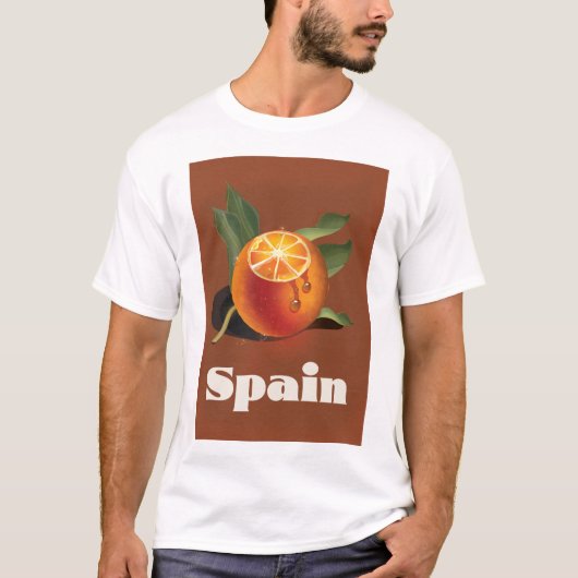 T-shirt Espagne orange affiche voyage (Devant)