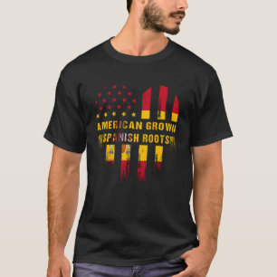 T-shirt Espagne Racines Drapeau Américain Cultivé Espagne 