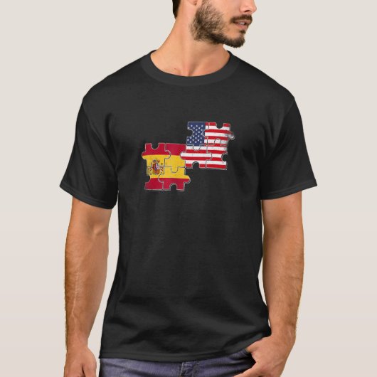 T-shirt Espagne Usa Loots Drapeau Espagnol Américain (Devant)