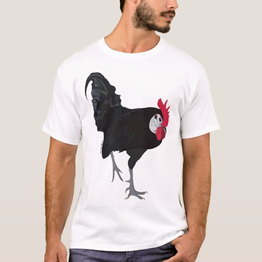 T-shirt Espagnol blanc face noir coq (Devant)