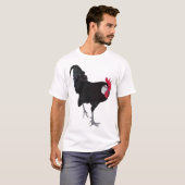 T-shirt Espagnol blanc face noir coq (Devant entier)