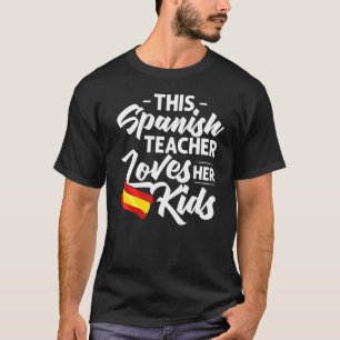 T-shirt Espagnol Enseignant Espagne Drapeau Langue de leço