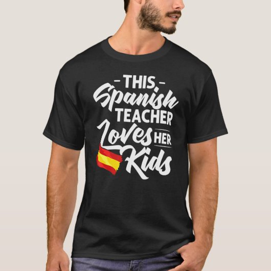 T-shirt Espagnol Enseignant Espagne Drapeau Langue de leço (Devant)