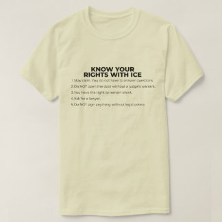 T-shirt Espagnol et Anglais Connaissez Vos Droits ICE