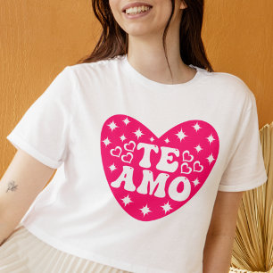 T-shirt Espagnol Je t'aime Te Amo Pink Saint-Valentin