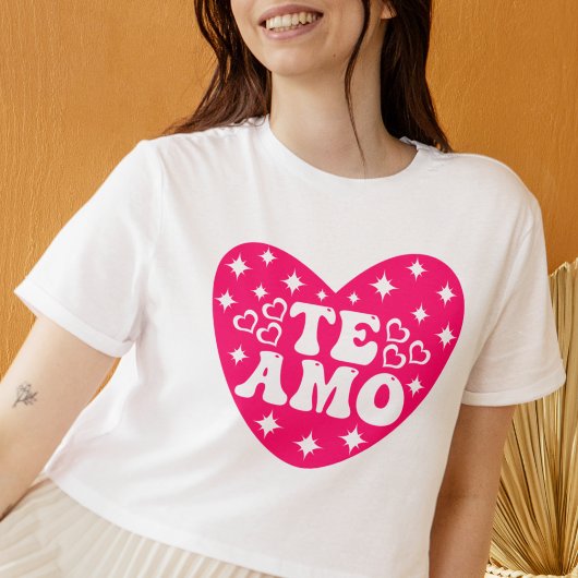 T-shirt Espagnol Je t'aime Te Amo Pink Saint-Valentin