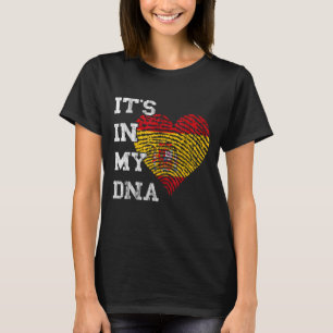 T-shirt Espagnol Pride ADN coeur pouce Espagnol drapeau Es