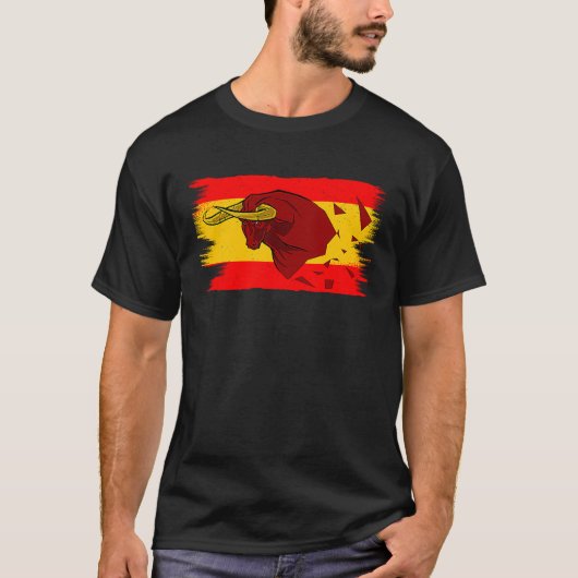 T-shirt Espana Bull Fight for Taurus and Spain Flag (Devant)