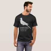 T-shirt Espèce animale disparue du pigeon voyageur en dang (Devant entier)