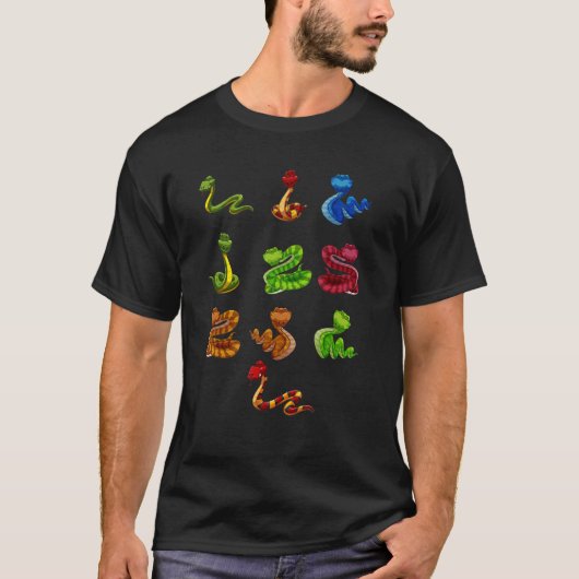 T-shirt Espèces Éducatives Et Types De Serpents (Devant)
