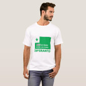 T-shirt Esperanto / "Nigro sur blanko pruvas sen manko", (Devant entier)