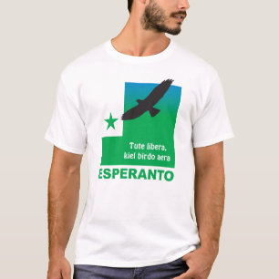 T-shirt Esperanto / "Tute libera, kiel birdo aera",