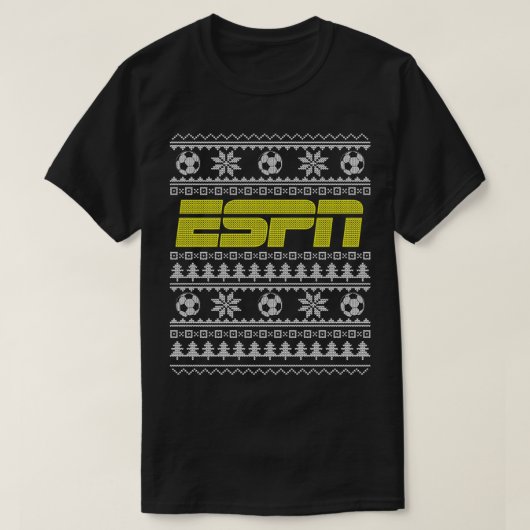 T-shirt ESPN Christmas Yellow Logo Soccer Ugly Sweater  (Design devant)