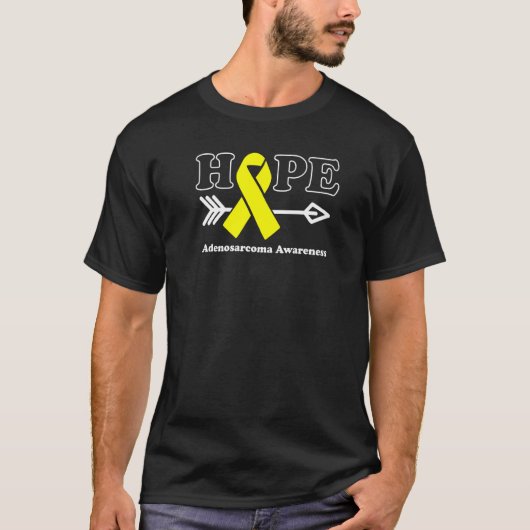 T-shirt Espoir Adenosarcome Sensibilisation Ribbon jaune (Devant)