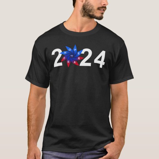 T-shirt ESPOIR contre PEUR - Élection 2024 (Devant)