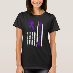 T-shirt Espoir d'amour Foi Drapeau américain Fibromyalgie