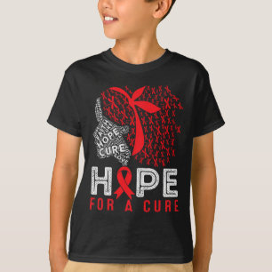 T-shirt Espoir de guérison libellule ruban rouge cheveux d