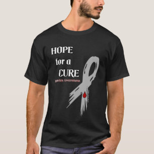 T-shirt Espoir de guérison/Ruban déchiré...T-Shirt diabète