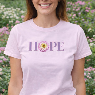 T-shirt Espoir Floral Zinnia Rose Clair Design Chrétien